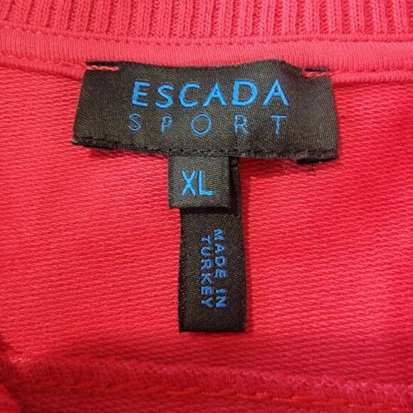 Escada Sport Jacket Womens XL Pink Zipper Athleaisure Gym Comfort Pockets Ruffle - Picture 2 of 16